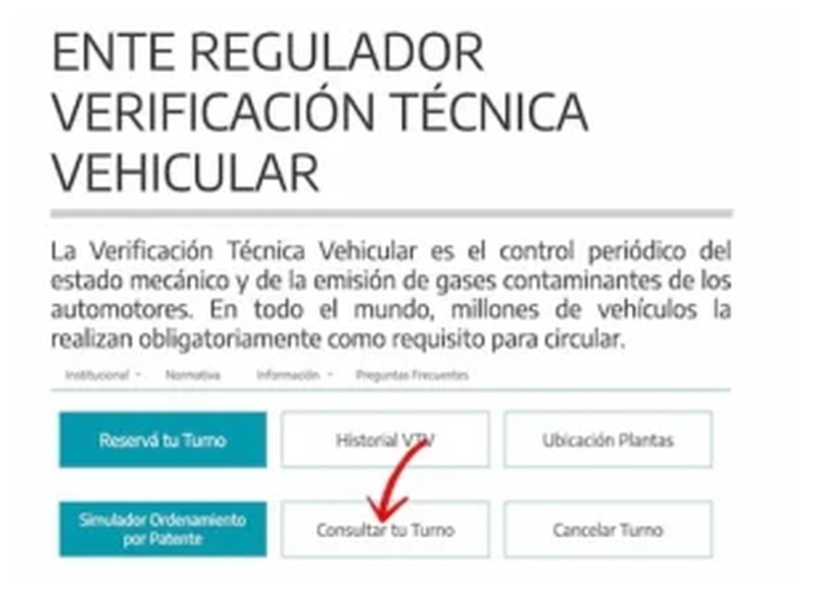 Paso 1 para consultar o cambiar el turno de la VTV en San Justo
